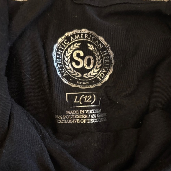 Girls 12y Black So Dress with Silver Dot Accents and Crisscross Neckline - Picture 4 of 4